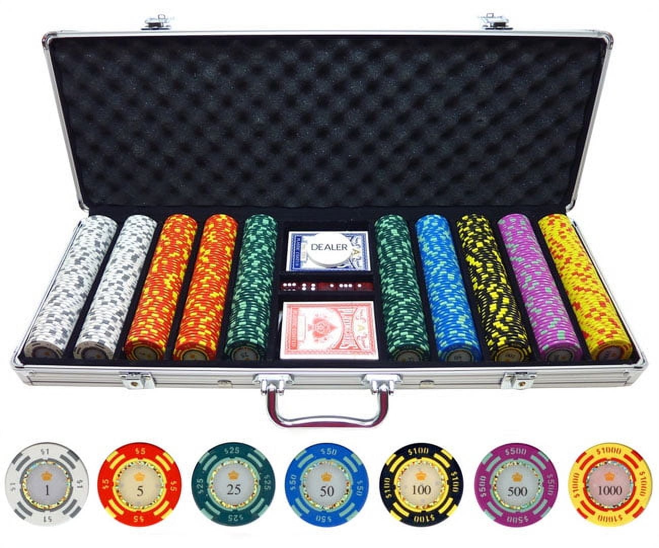 500 piece Crown Casino 13.5g Clay Poker Chips