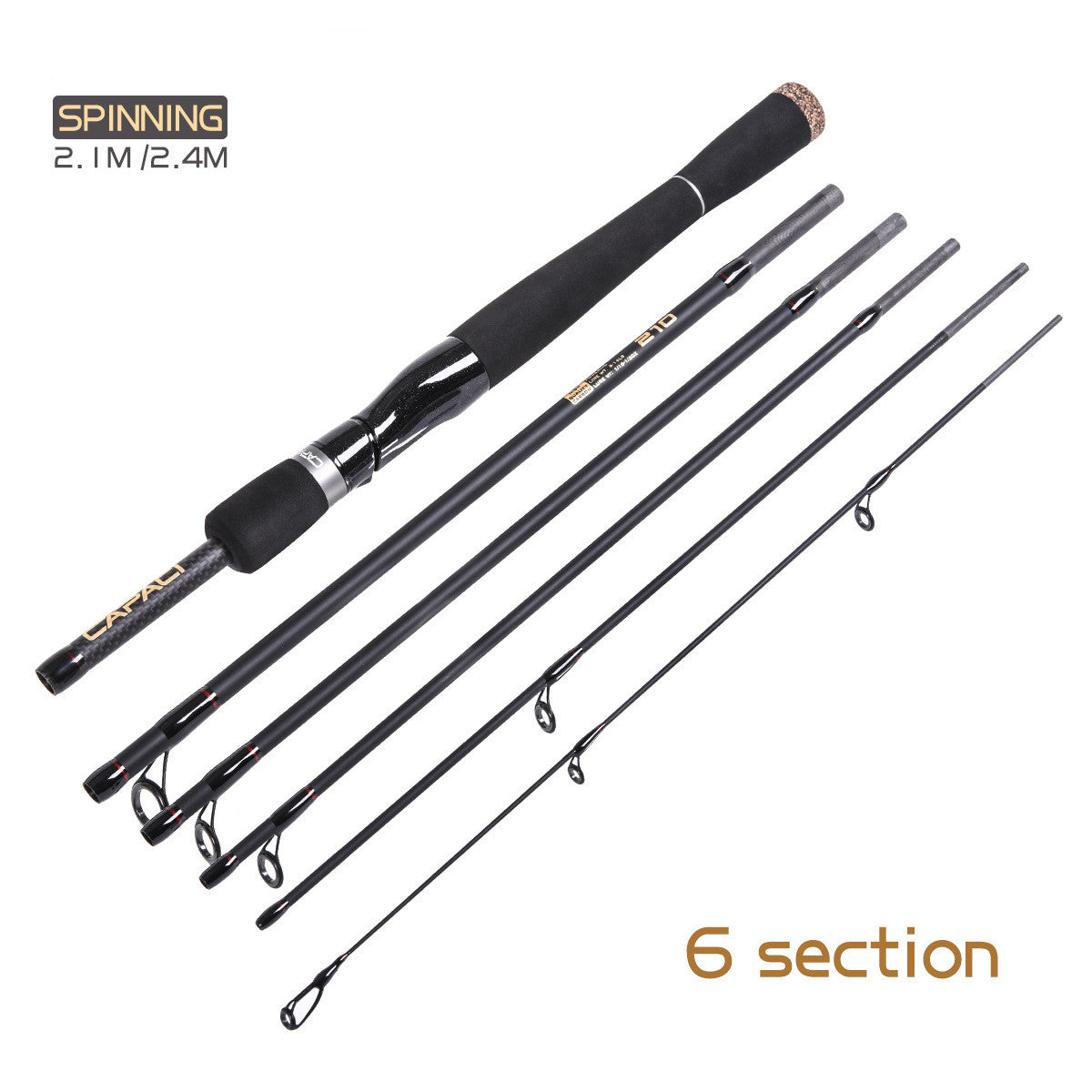 2.1/2.4m M straight gun handle perch sea fishing rod - Blue Force Sports