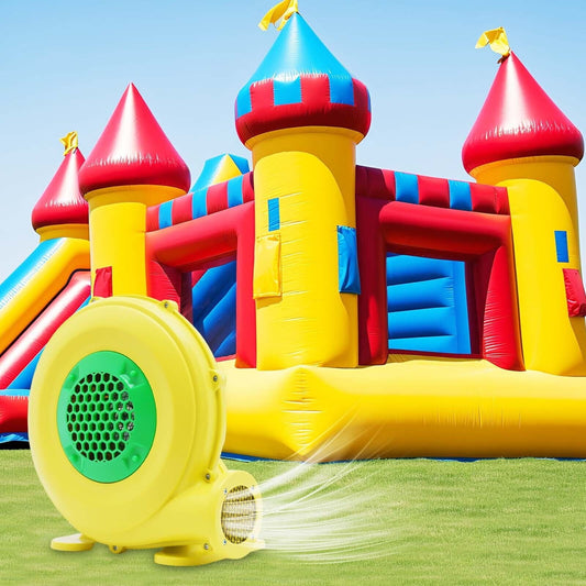 1100W Air Blower Air Blower Powerful Bounce House Blower Green Commercial Blower for Bounce House, Jumper, Bouncy Castle and Slides, Inflatable Cash Cube Money Machine (1100W 1.5HP)