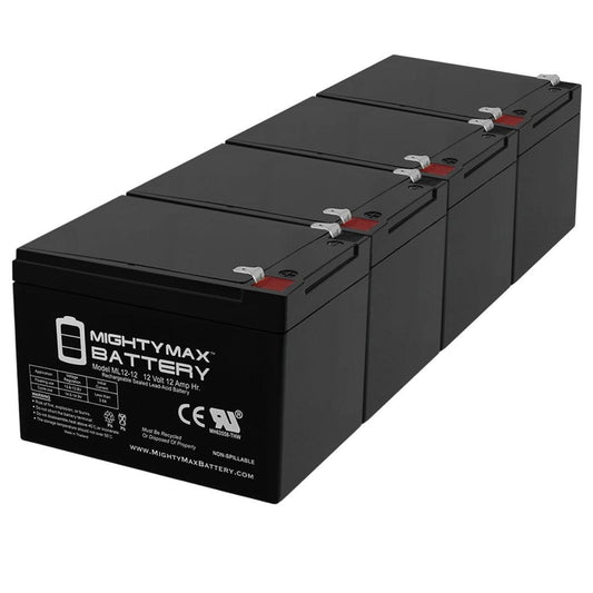 12V 12AH SLA Replacement for Mototec Electric Trike 350W - 4 Pack