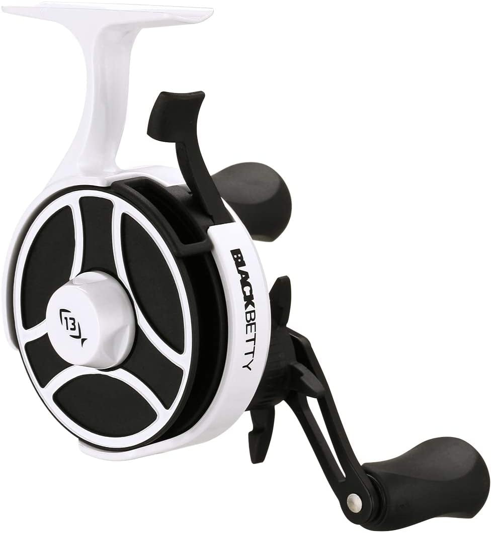 13 Fishing - Freefall Ghost - Inline Ice Fishing Reels Left Hand Retrieve
