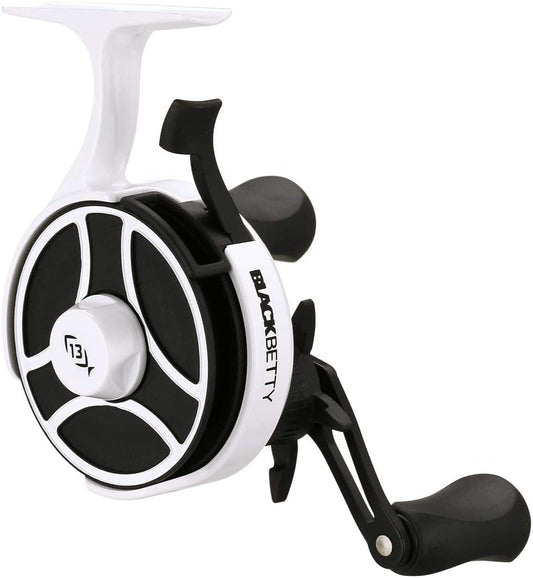 13 Fishing - Freefall Ghost - Inline Ice Fishing Reels Left Hand Retrieve