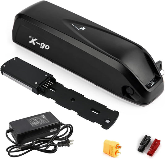 X-go 36V Ebike Battery 10AH Lithium Battery Pack with Charger, Electric Mountain Bike Replacement Battery for 750W 500W 350W 250W Bicycles Motor (36V 10Ah 25Amp)
