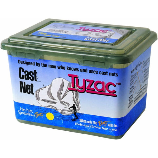 XJY 4N5-I Tyzac Nylon Cast Net 5-FeetBoxed 1/4-Inch Mesh 3/4-Pound Iron Weights