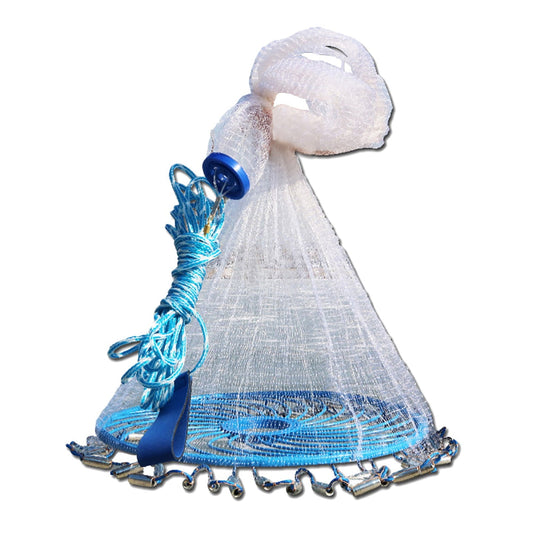 UDIYO 240/300/360cm Outdoor Fishing Hand Throw Fine Mesh Cast Net Flying Trap Disc