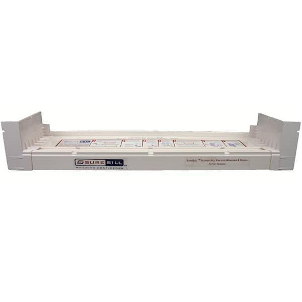 4-1/8" x 39" Sloped Sill Pan Durable PVC, White