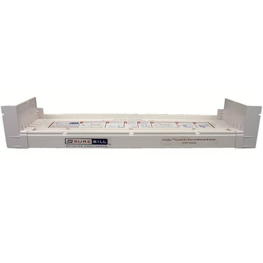 4-1/8" x 39" Sloped Sill Pan Durable PVC, White