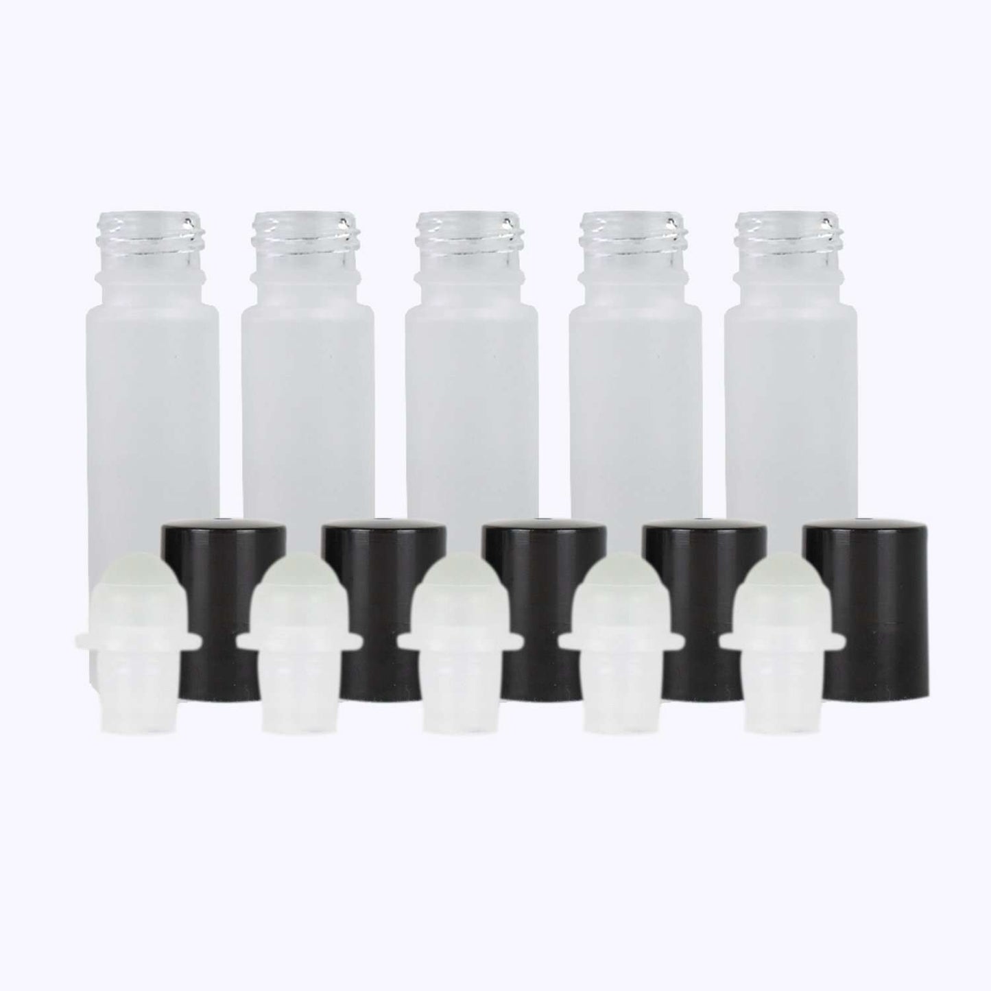 10 ml White Frosted Glass Roller Bottle (Pack of 5) Glass Roller Bottles Your Oil Tools Black Glass