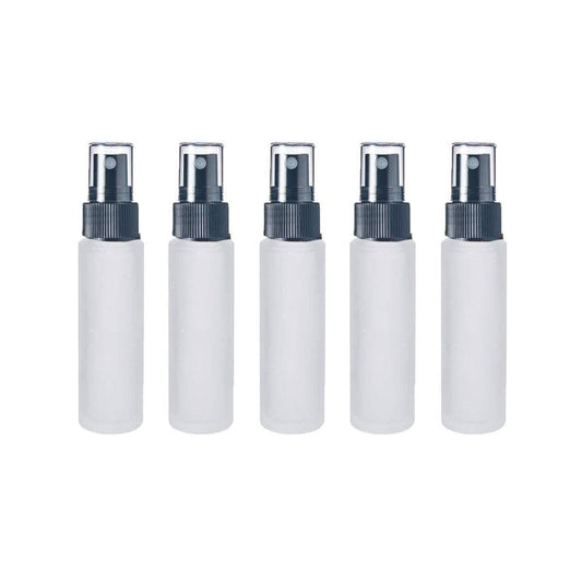 10 ml White Frosted Vial w/ Black Fine Mist Tops (Pack of 5)